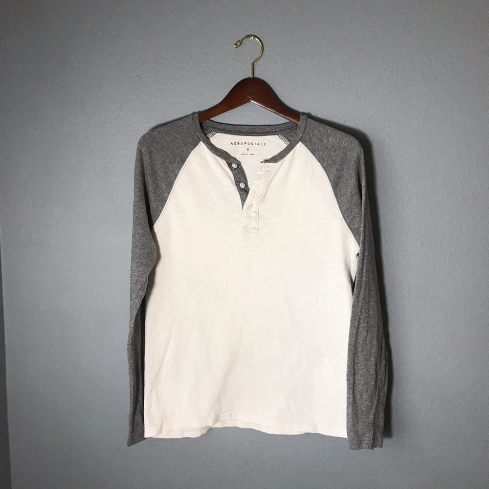Aeropostale Long Sleeve Baseball Henley